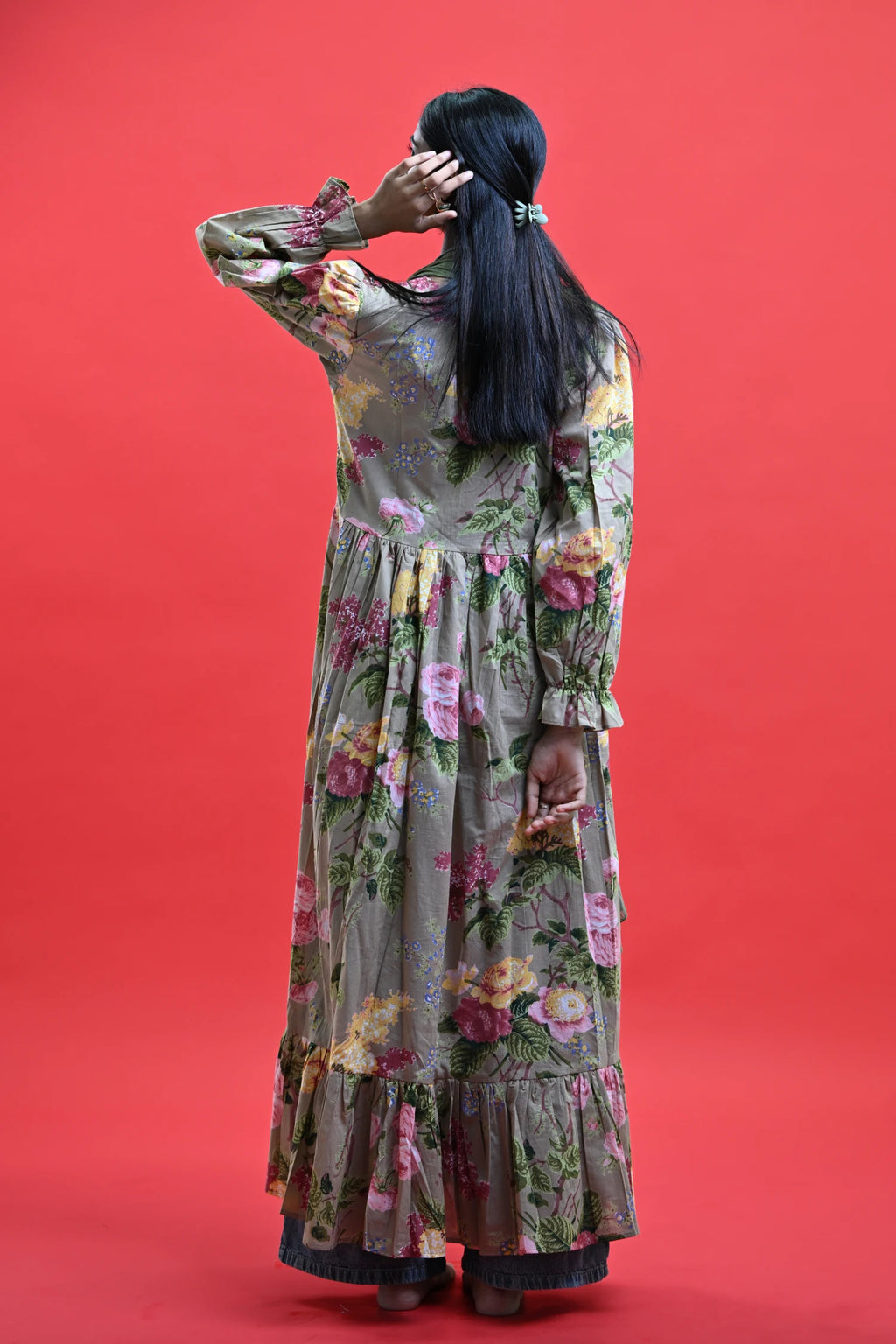 Olive Bloom Long Kurti