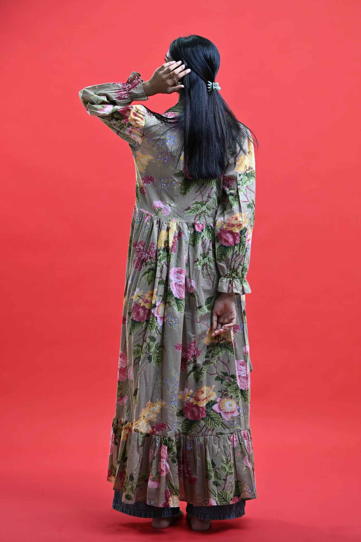 Olive Bloom Long Kurti