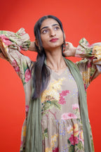 Olive Bloom Long Kurti
