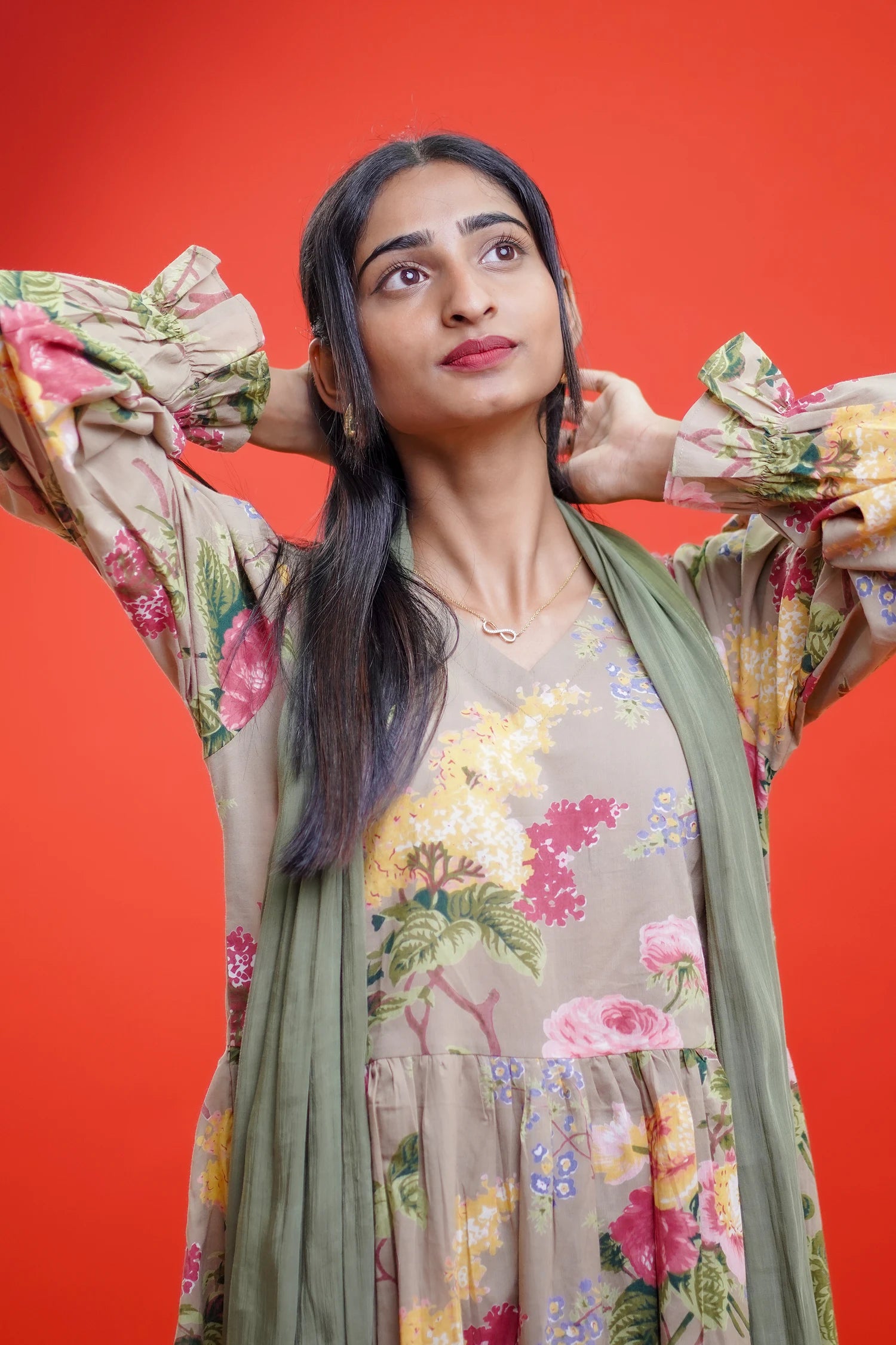 Olive Bloom Long Kurti