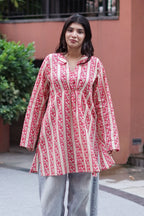 Stripe and Bloom Short Kurti