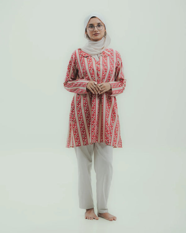 Stripe and Bloom Short Kurti
