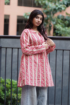 Stripe and Bloom Short Kurti