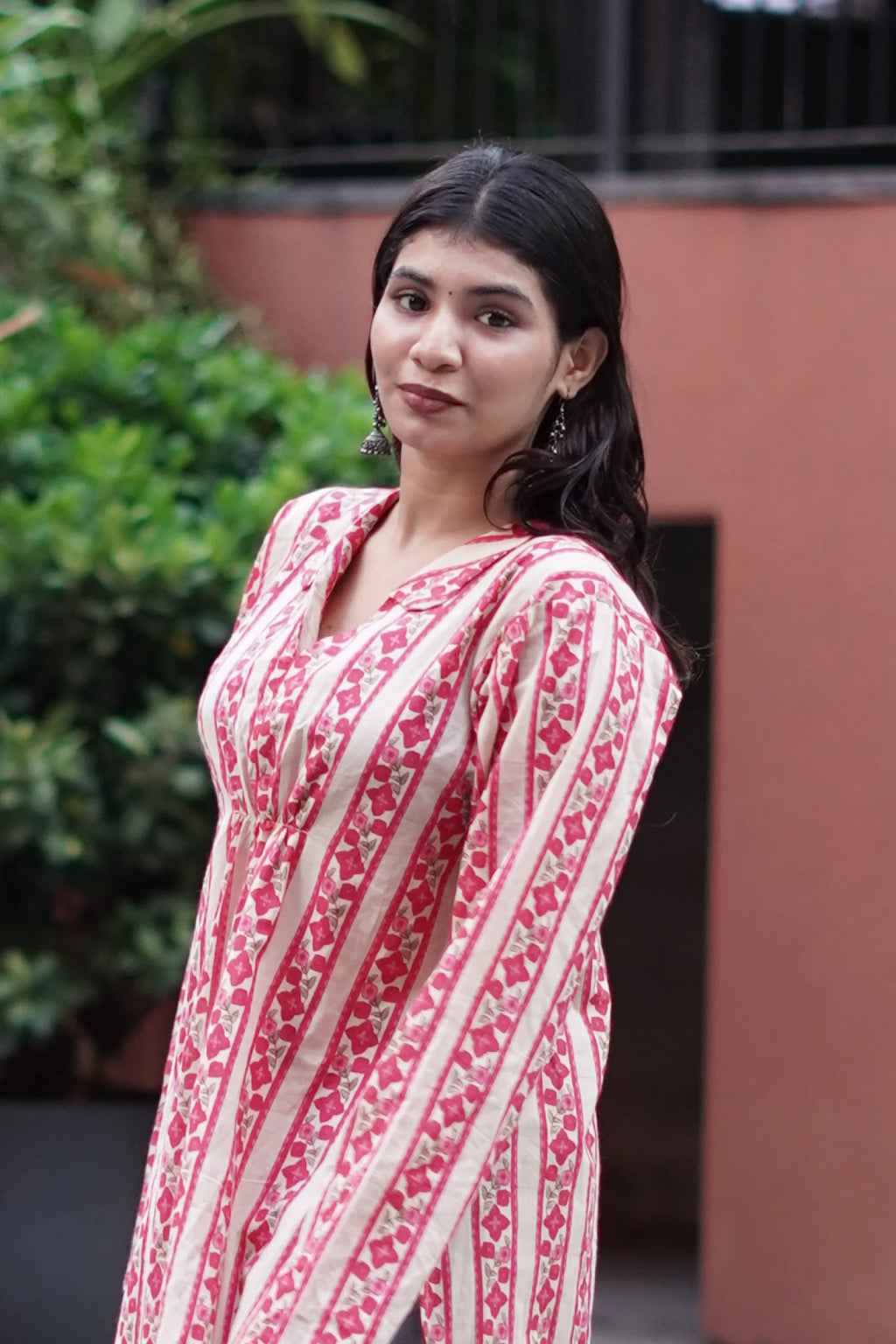 Stripe and Bloom Short Kurti