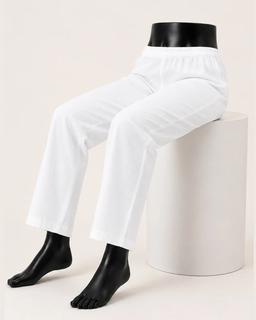 Pure White Straight Pants