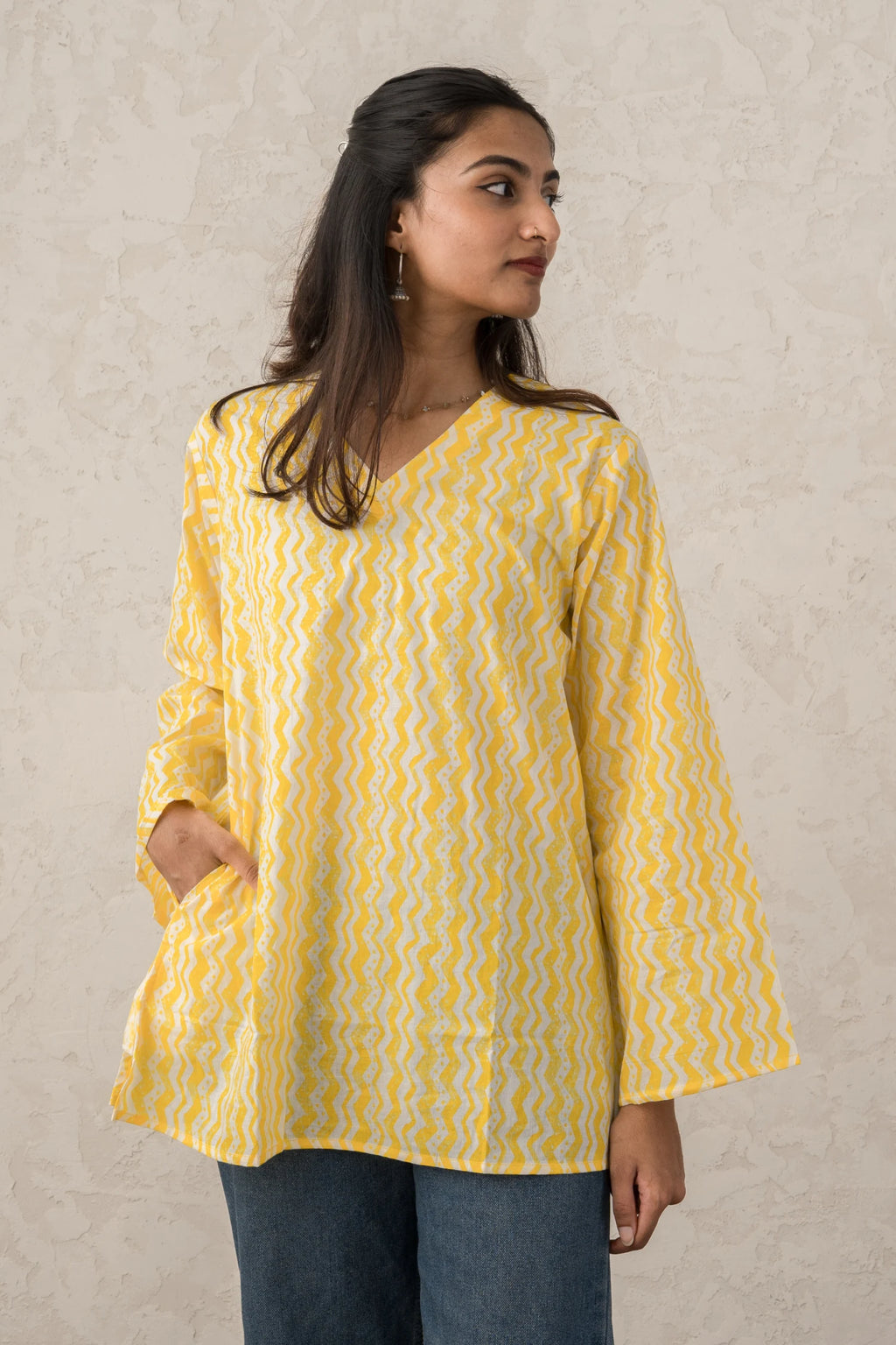 Yellow Short Kurti