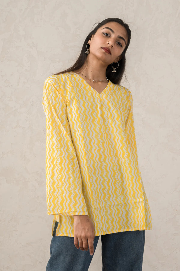 Yellow Short Kurti