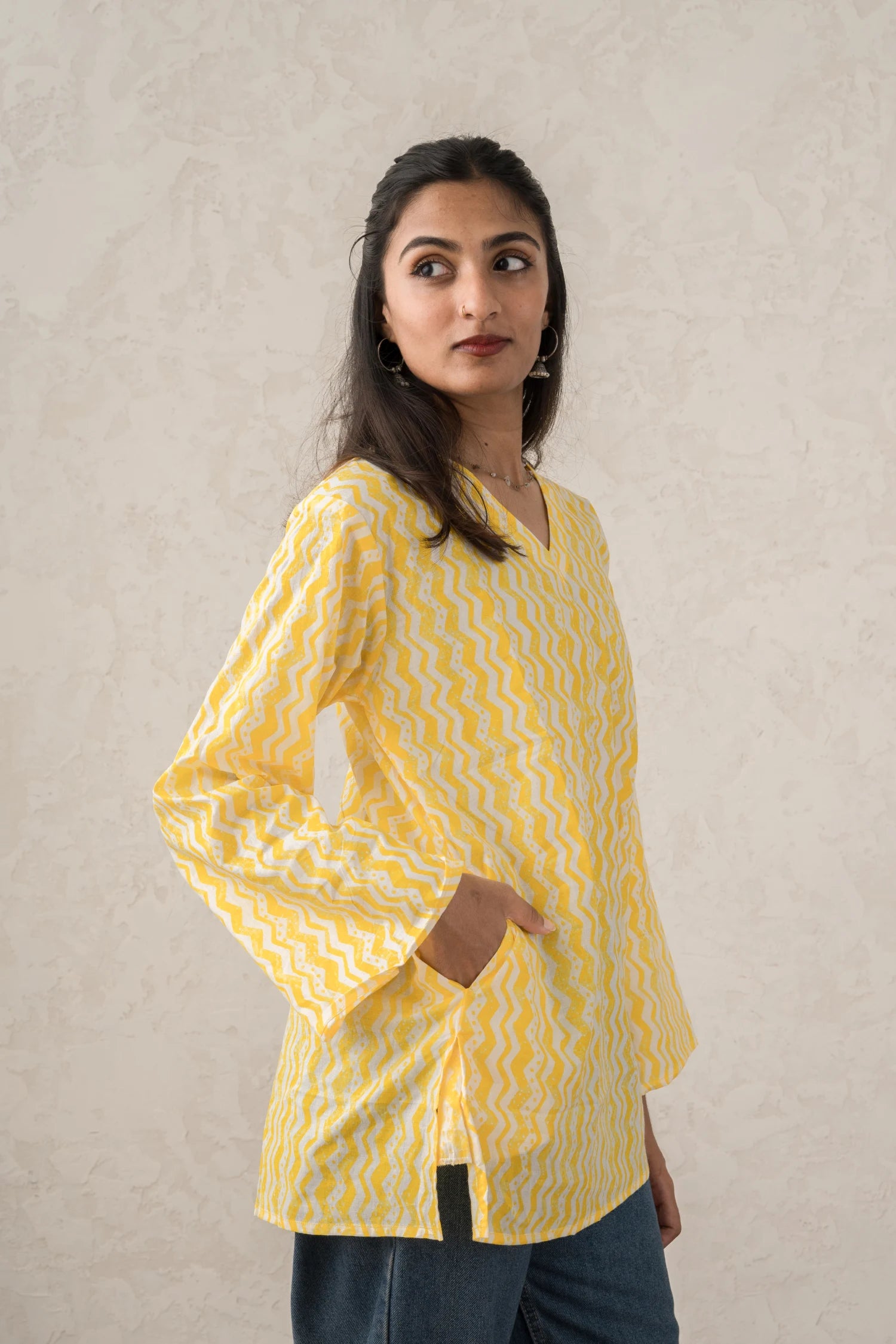 Yellow Short Kurti