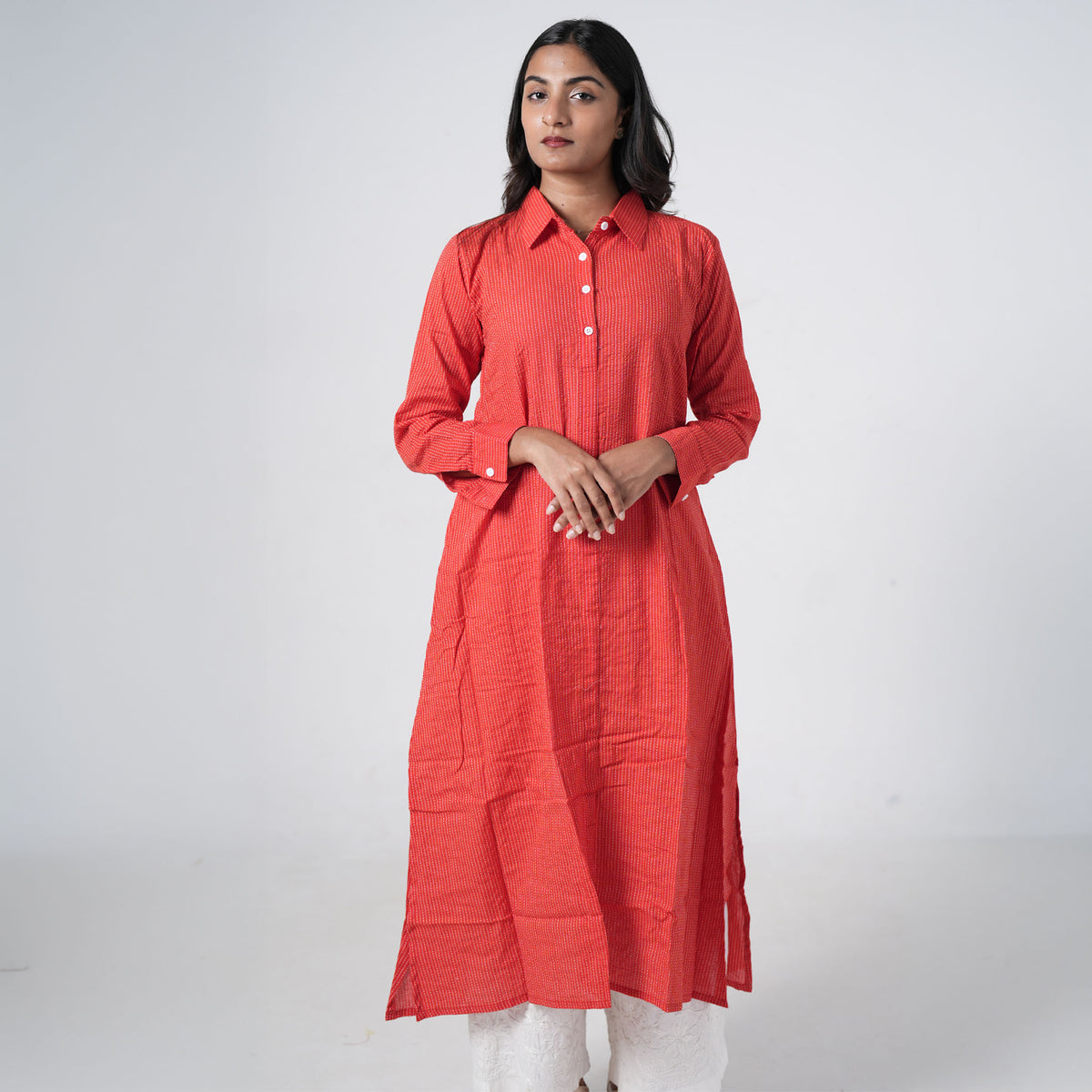 Coral Red Long Shirt