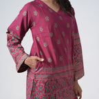 Rubi maroon knee length kurti for women with a side pocket