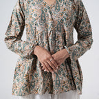 Sukoon printed kurti with long sleeves and intricate paisley patterns