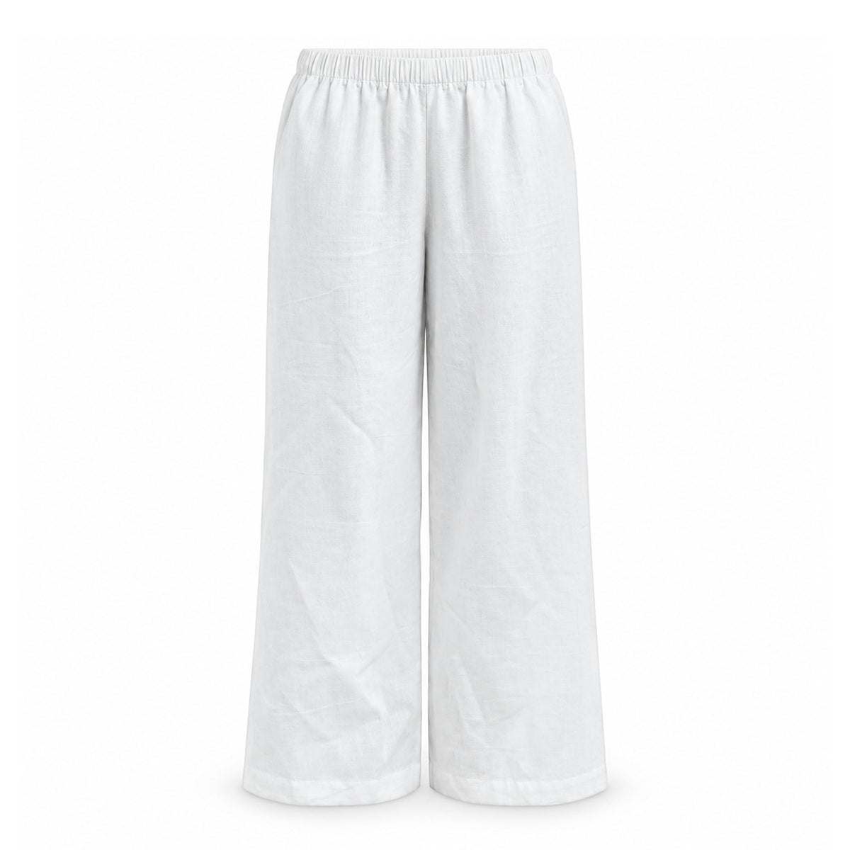 White Cotton Parallel Pants