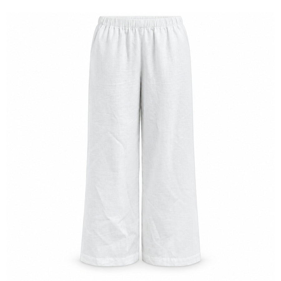 White Cotton Parallel Pants